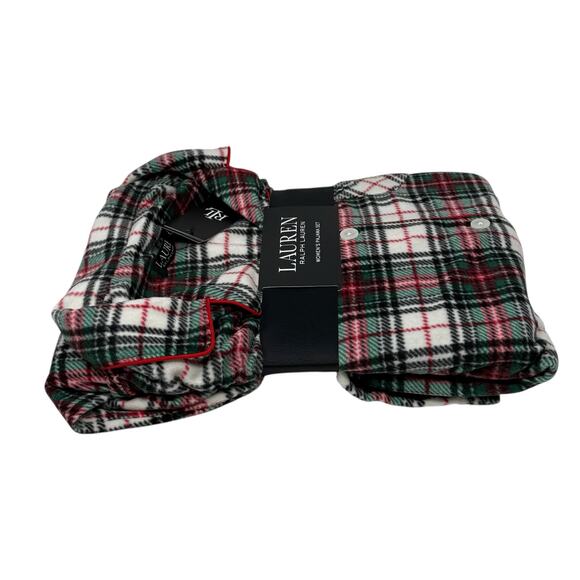 NWT Lauren Ralph Lauren Cozy Christmas Plaid Pajama Set XL Holiday Sleepwear - Picture 8 of 8